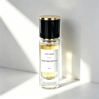 Flacon de parfum vide en verre de luxe 10ml/15ml/20ml/30ml avec couvercle noir et or, logo personnalisé sérigraphié, flacon personnalisé, boîte cadeau personnalisée