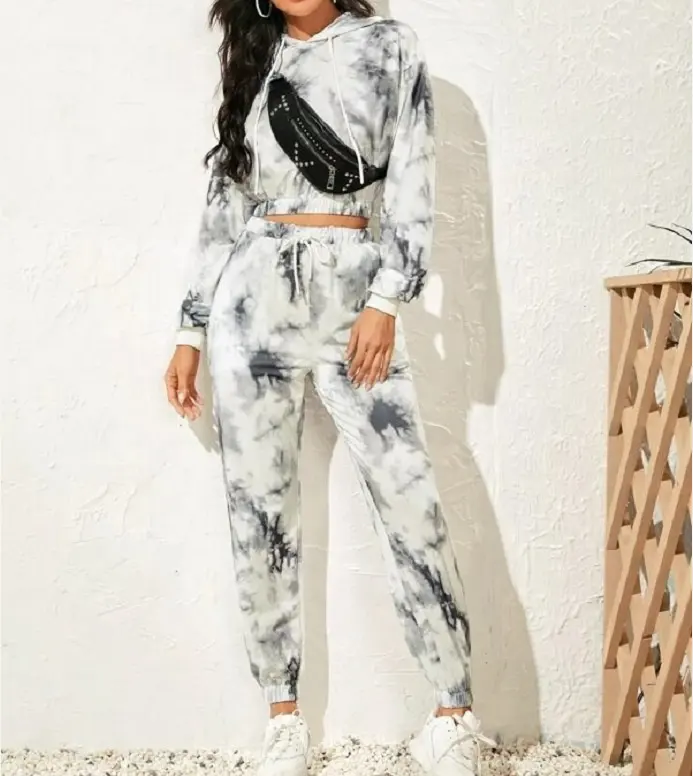 Summer Crop Top Fashion Matching Jogger Set 2 Set due pezzi abbigliamento donna Set di pantaloni da donna