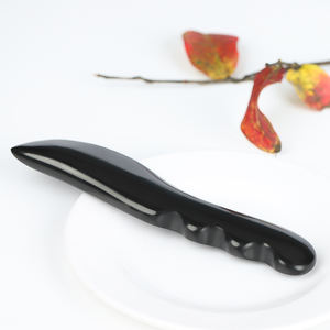 Alat Gua Sha Batu Bian Hitam Kustom Ukuran Besar Alat Pijat Pengikis Batu Bian untuk Terapi Tubuh Papan <span class=keywords><strong>Guasha</strong></span> - Product Image 4