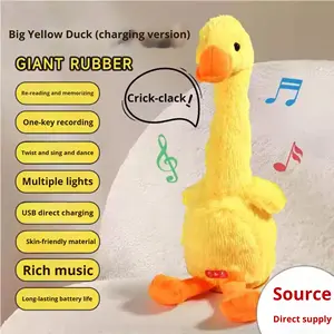 ตุ๊กตาผ้ากำมะหยี่รูปเป็ดสีเหลืองสำหรับเด็กอินเทอร์เน็ตของเล่นอิเล็กทรอนิกส์สำหรับเด็กร้องเพลงเต้นรำของขวัญวันเกิดที่สมบูรณ์แบบ - Product Image 2