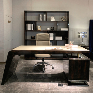 Ý Sang Trọng Thiết Kế Hiện Đại Bàn Máy Tính Với Hai Ngăn Kéo Đen Cao Gloss Viết Bàn - Product Image 5