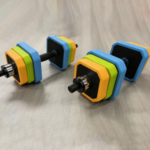 Juego de <span class=keywords><strong>Mancuernas</strong></span> Ajustables 2 en 1 a Barra con Discos de Peso de Colores y Agarre Ergonómico Antideslizante para Entrenamiento de Fuerza en Casa - Product Image 6