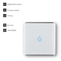 Interrupteur WiFi 2,4 GHz 30A/4400W pour chauffe-eau Smart Life avec verre trempé et matériaux PC pour utilisation UE/Royaume-Uni