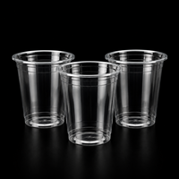 Gobelets PLA compostables 500ml 16oz 100% biodégradables transparents pour boissons froides pour l'économie circulaire Horeca aux Pays-Bas