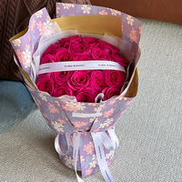 Kertas Pembungkus Bunga Tahan Air Gaya Korea, Aksesoris Bunga Grosir, Bahan Kemasan Buket Mawar untuk Florist