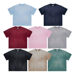 Camiseta con gráfico desgastado para hombre Camiseta con estampado personalizado de lavado ácido de gran tamaño de algodón 100% - Product Image 5