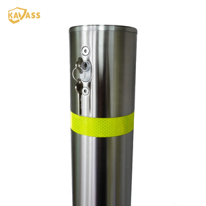 KVS 114mm 316SS Retractable Bollard Manual Telescopic Safety <strong>Post</strong> with Bridge Handle and Keylock for Coastal Driveway Security - Product Image 1