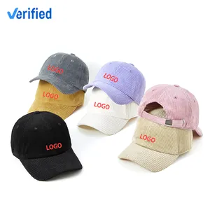 Customized LOGO Corduroy Autumn/Winter Cotton Embroidery Warm Vintage Baseball Cap Popular Duck Tongue Caps In Autumn And Winter