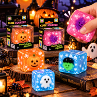 Jouet Squishy Cube Personnalisé Halloween, Anti-stress à Rebond Lent, Jouet Sensoriel, 4 Styles, OEM ODM, Vente en Gros, Cadeau