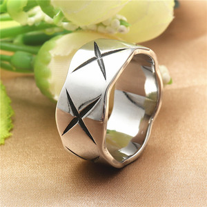 Men's Titanium Steel X <b>Ring</b> Geometric <b>Cross</b> Design Retro Punk Style Jewelry Gift 212004 - Product Image 4