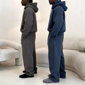 Survêtements de sport personnalisés, impression sérigraphique, streetwear, ensemble sweat à capuche et pantalon de jogging 100% coton - Product Image 4