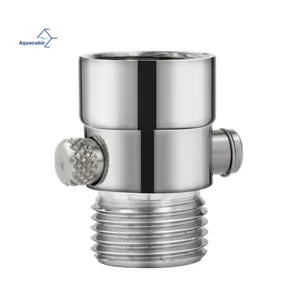 Water Flow Control Valve, Brass Push Button Pause Control Attachment, for Handheld Shower Head or Bidet Sprayer