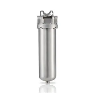 Ev 10 inç paslanmaz çelik su filtre yuvası endüstriyel kullanım 40 mikron SS filtre kartuşu su ön filtre