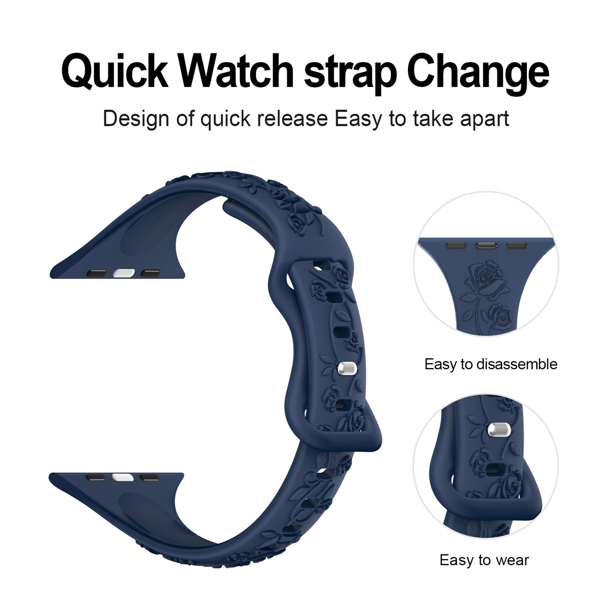 Wholesale for Luxury Rose Pattern Sport Loop Silicone Strap for Watch Series 11 10 9 46mm 42mm Breathable Colorful