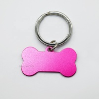 Étiquettes de nom d'animal familier avec porte-clés 7 couleurs étiquette en alliage d'aluminium étiquette Double face pour chien chat nom d'animal numéro de téléphone