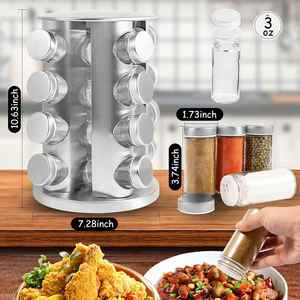 Kitchen Spice Organizer Rack Rotated Spice Rack <b>Rotating</b> Wholesale <b>Display</b> Rack Spice Organizer Storage Kitchen 12 Glass Bottles - Product Image 6