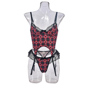 Fashion Lace Mesh Sexy Bra Set Top Nightclub Style Girl Underwear With Lace Color Patchwork Ballet Dress Lace Skirt Lingerie - Product Image 5