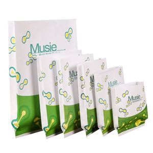 Bolsa de Papel, Bolsa de Papel Resistente a la Grasa para Hamburguesas y Bocadillos, Fondo Plano y Afilado, Embalaje de Alimentos Blanco, Cartón de Papel Kraft, Bolsa de Panadería Reciclable - Product Image 2