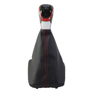 Seat Leon 3 Gear <b>Shift</b> <b>Knob</b> Leather 5 6 Speed Ergonomic Red Blue - Product Image 1