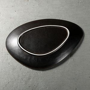 Sushjiuju — assiettes passe-lave-vaisselle, 10 pouces, style japonais, en grès, pour magasin de <span class=keywords><strong>Sushi</strong></span>, four rétro, plateau à dîner noir - Product Image 2