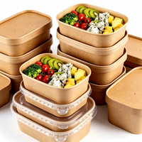 Boîte à lunch en papier jetable avec étiquette et taille personnalisables, écologique, sans danger pour les aliments, style traditionnel pour restaurants et hôtels