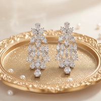 Boucles d'oreilles pendantes de luxe tendance Kirin, bijoux de mariée indiens de Dubaï, perles en argent sterling 925