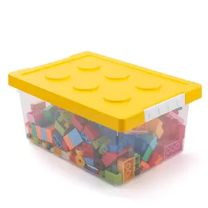 대용량 걸쇠 투명 중첩 어린이 레고 보관함