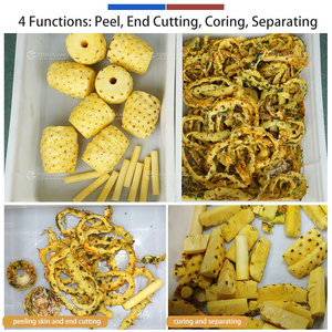 4in1 Pineapple Peeling, Coring, End Cutter and Wedge Cutter Machine Automatic Fruit Pineapple Peeling Machine - Product Image 4