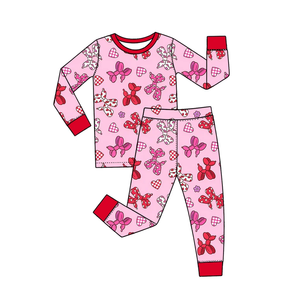 Pyjama personnalisé pour bébés et enfants, motif chien ballon et cœur, ensemble 2 pièces à manches longues, vêtements de nuit pour tout-petits garçons et filles, tenues pour la Saint-Valentin - Product Image 2