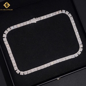 Collar de Moissanita de Joyería Fina al Mejor Precio, Plata 925 con Baño de Rodio, Collares Cuadrados de Lujo Unisex, Joyería Hip Hop al por Mayor - Product Image 2