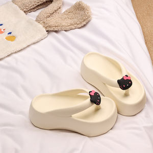 XMISTUO dolce ragazza spigolosa punta da <span class=keywords><strong>donna</strong></span> con suola spessa per gatto nero <span class=keywords><strong>infradito</strong></span> 2025 estate Outdoor plateau Heel Beach - Product Image 4