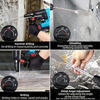 Perceuse à percussion légère sans balais 21V, multifonctionnelle, facile à utiliser pour percer les carreaux de céramique, les roches, etc. avec batterie 4.0AH