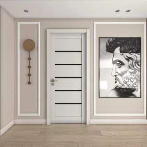 <span class=keywords><strong>Ancienne</strong></span> porte intérieure en bois massif, porte classique en bois massif de chêne, porte en cristal de carbone - Product Image 1