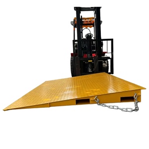 Factory Price Heavy Duty <strong>Dock</strong> Yard <strong>Loading</strong> Unloading <strong>Mobile</strong> Shipping <strong>Container</strong> Car Forklift Anti-Slip Steel Leveler Ramp - Product Image 1