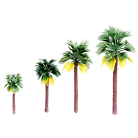 Modèle de table de sable architecturale, paysage miniature fait à la main, verdure, petits palmiers en plastique réalistes, cocotiers
