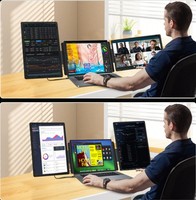 Écran portable triple 15,6 pouces pour ordinateur portable de jeu, extension d'écran 1920x1080 IPS, interface Type C, Plug & Play, série professionnelle 60Hz