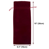 Sac cadeau de vin en velours avec logo personnalisé avec cordons Pochettes d'emballage de décorations de Noël pour bouteille de champagne de 750ml