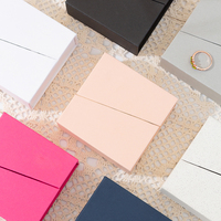 Boîte à bijoux à double ouverture magnétique, personnalisable avec logo, en papier épais, boîte à bijoux haut de gamme pour bagues, colliers, boucles d'oreilles