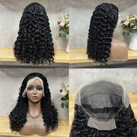 Peluca de Cabello Humano Virgen Remy Indio Super Doble Trama 13x4 con Encaje Frontal sin Pegamento para Encaje HD, Ondas de Agua, Rizado, Encaje Completo, Venta al por Mayor
