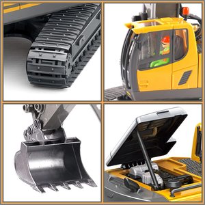 Remote Control <strong>Excavator</strong> and Construction Truck Metal Shovel Engineering Vehicles with Light Music <strong>RC</strong> <strong>Excavator</strong> Toys - Product Image 3