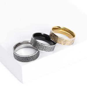 แหวนสแตนเลสสตีลโทเท็มผูกเงื่อนความโชคดีโซโลมอนสำหรับผู้ชาย,แหวนสไตล์นอร์ดิกไวกิ้งใหม่ปี2022 - Product Image 1