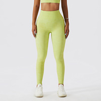Celana Yoga wanita, Legging Fitness Gym pinggang tinggi 4 cara peregangan kontrol perut celana Yoga dengan saku pola Solid