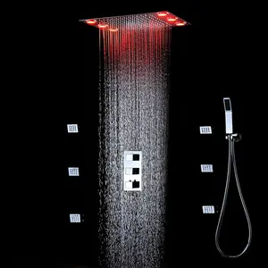 Lõm dẫn lượng mưa shower head đa màu quảng tắm thiết 6 cơ thể máy bay phản lực 304 thép không gỉ bath phụ kiện tay sen