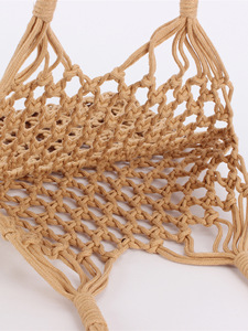 Bolso de hombro de verano estilo coreano con diseño hueco y dos asas, de malla de algodón tejida, para playa, Tanjing - Product Image 3