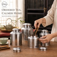 Boîte à thé en acier inoxydable 304 de qualité alimentaire, 9 tailles, double couvercle, hermétique, pour le stockage du thé en vrac, du café et des épices