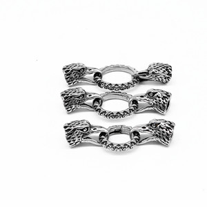 Hebilla de joyería de acero inoxidable yunnique, diseño de cabeza de águila para hacer pulseras, componente de metal chapado de forma irregular, GZY-316-30 - Product Image 5