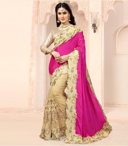 Self Designed Party Wear Designer Saree brodé en soie avec vêtement chemisier - Product Image 3
