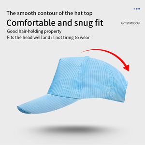 Mũ làm việc bằng polyester chống tĩnh điện trong phòng sạch có khóa điều chỉnh Mũ bóng chày ESD dành cho trang phục bảo hộ lao động trong nhà máy điện tử - Product Image 4