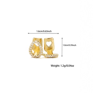 Grillz en or 18 carats Fangya, forme cœur, pour une seule dent, unisexe, à porter au quotidien - Product Image 3