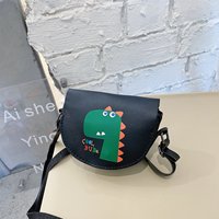 Tas Selempang Kecil Motif Buah dan Hewan Bahan PU dengan Penutup, untuk Anak Perempuan, Dompet Koin Lucu